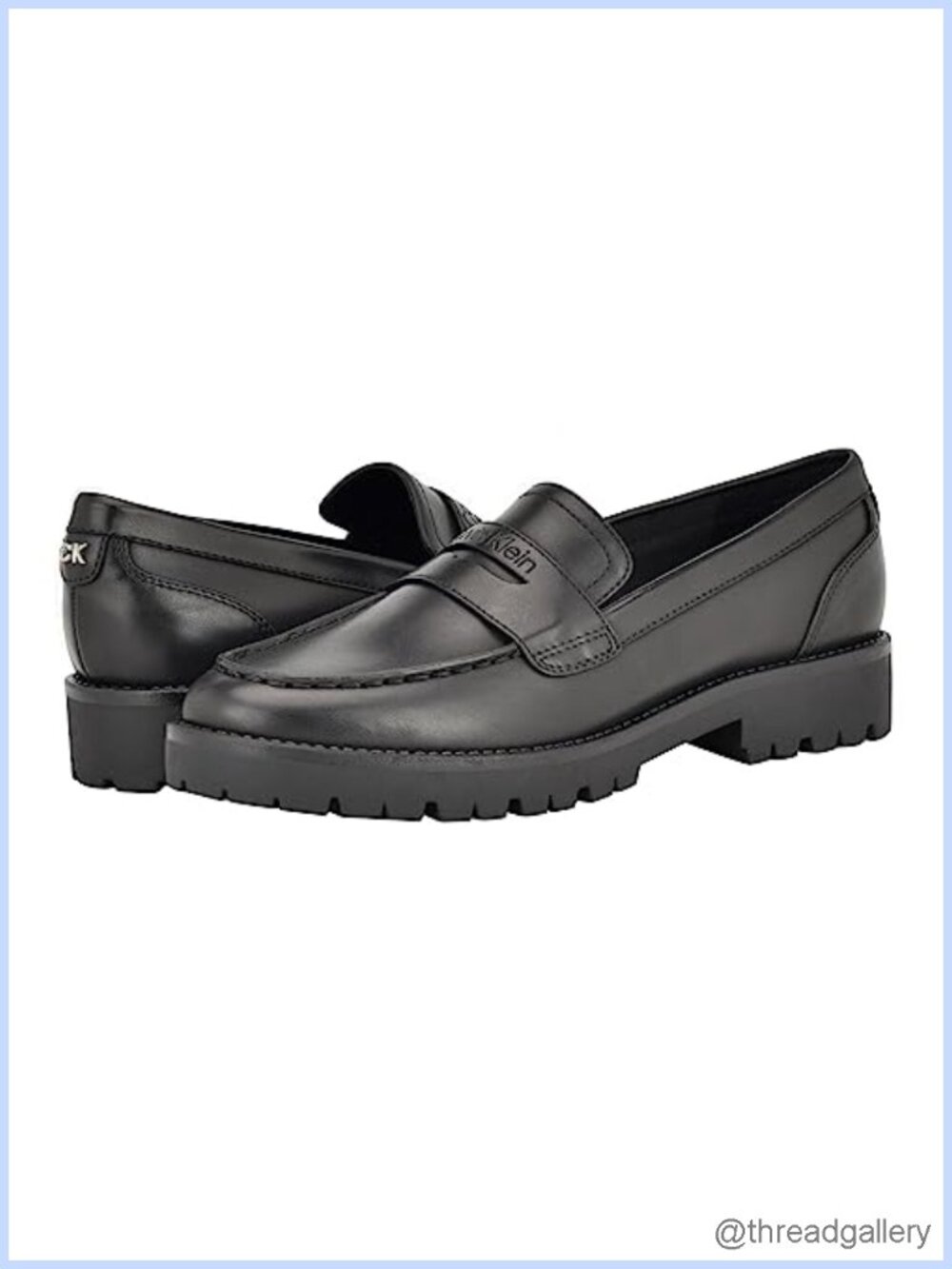 Faux Leather Slip On Ballet Loafer with Block Heel